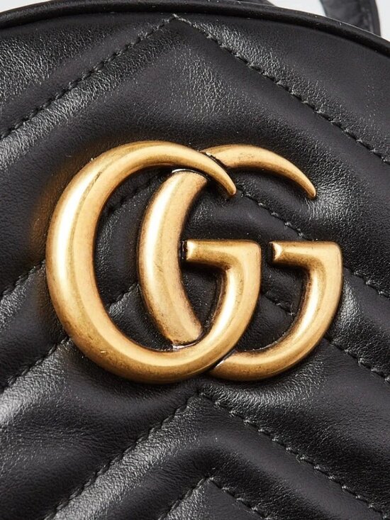 Gucci Black Quilted Leather Marmont Backpack Bag main image 11